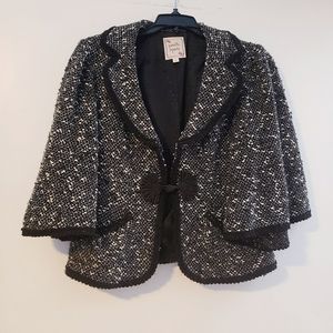 Nanette Lepore Black and White Tweed Blazer